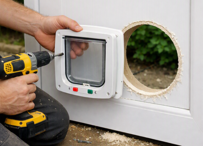 Fitting cat flap